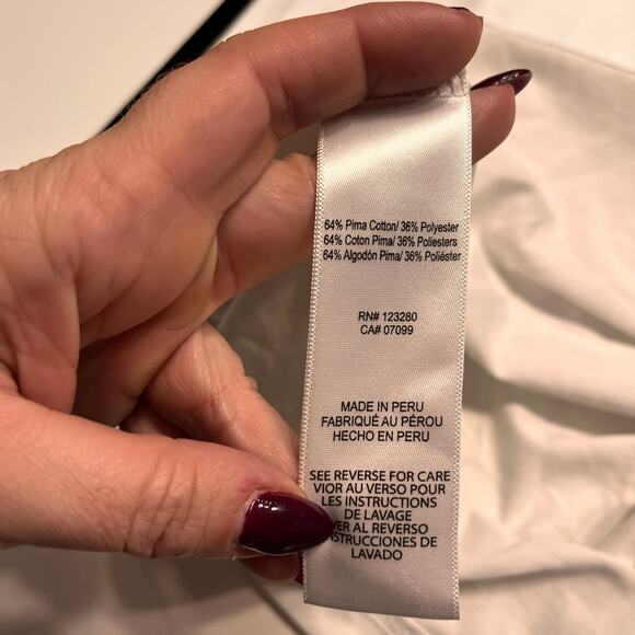 Travis Matthew Grey White Striped Beaver Creek Golf Club Polo T-Shirt Size Large - Picture 4 of 10